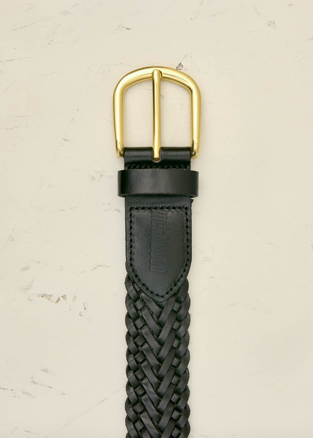 Metalwood Studio - Black Leather Braided Belt | 1032 SPACE
