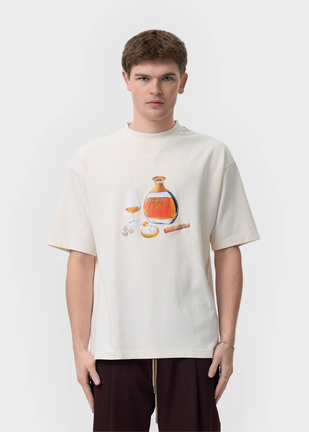 Drôle de Monsieur - Cream 'Le T-Shirt Wagon-Bar' T-Shirt | 1032 SPACE