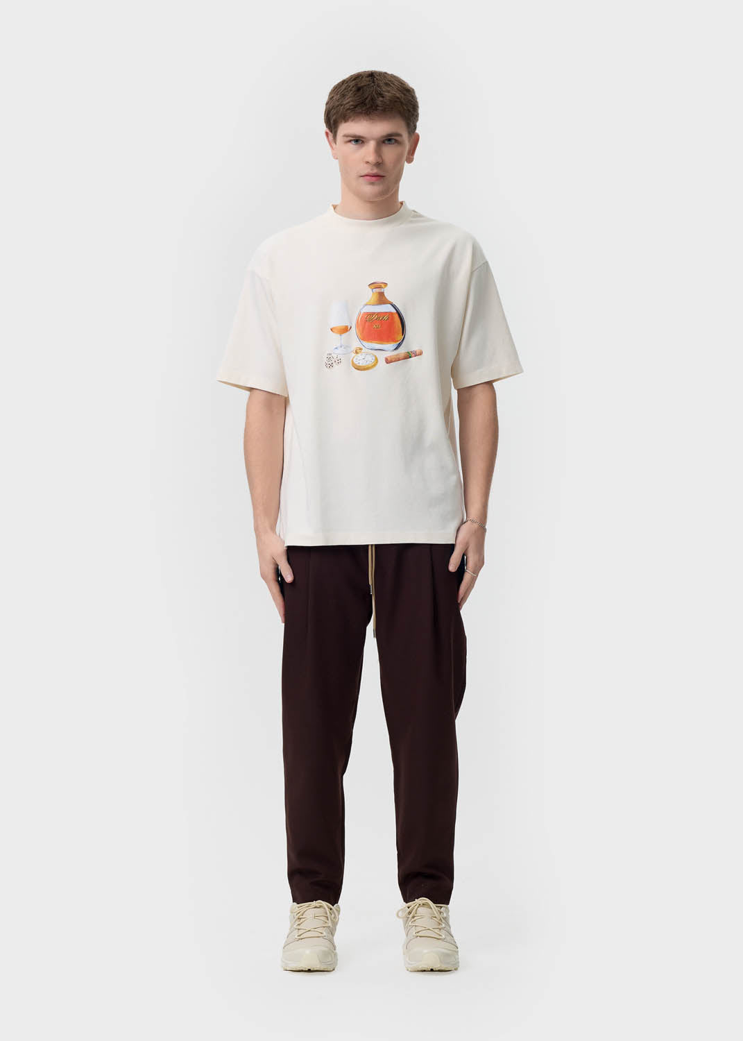 Drôle de Monsieur - Cream 'Le T-Shirt Wagon-Bar' T-Shirt | 1032 SPACE