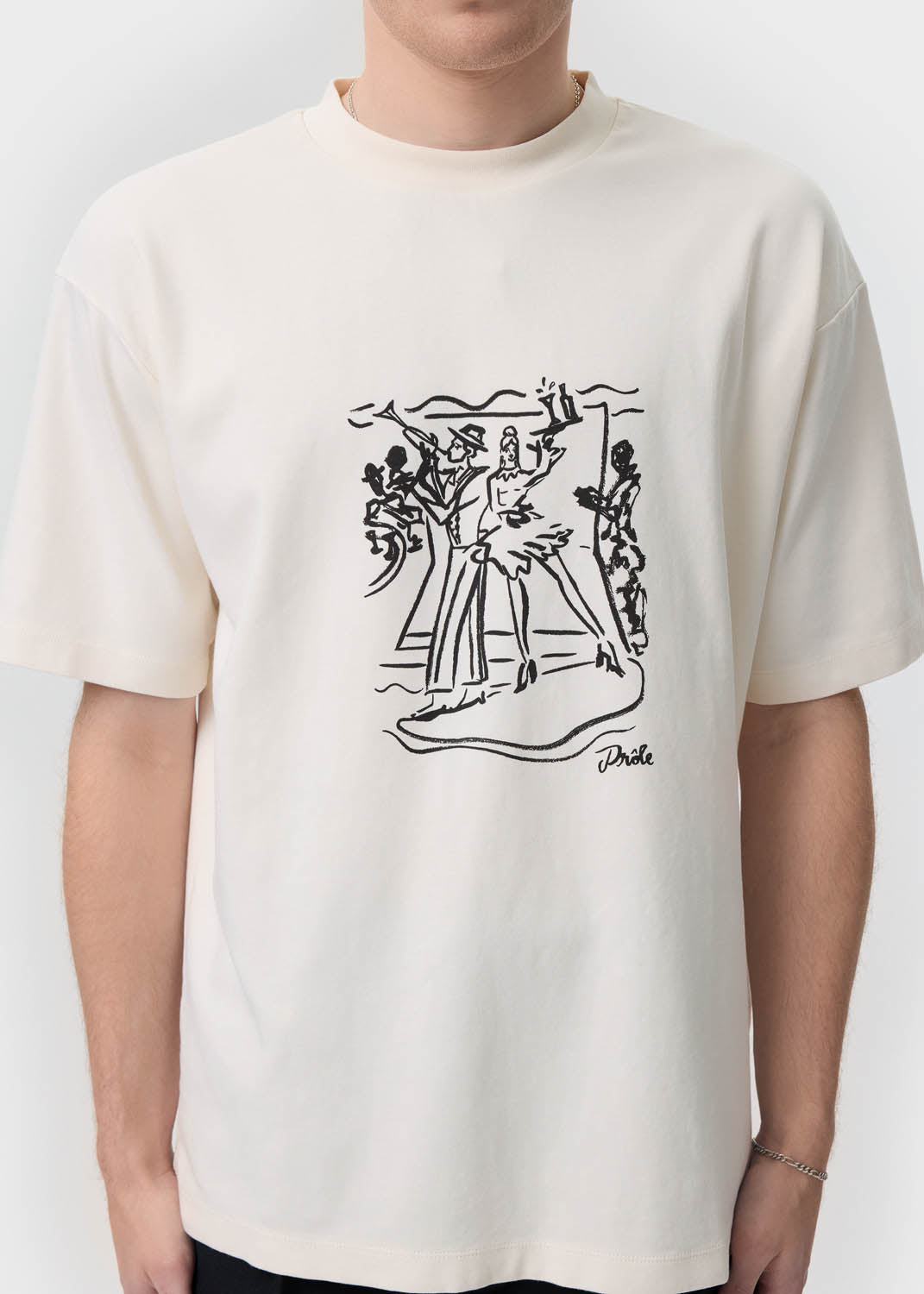 Drôle de Monsieur - Cream 'Le T-Shirt Danse' T-Shirt | 1032 SPACE
