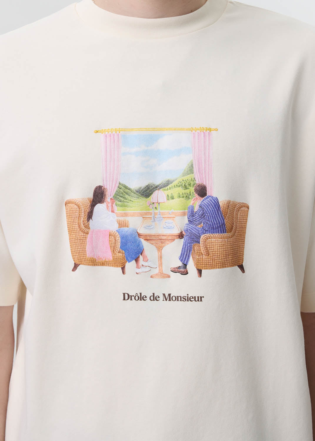 Drôle de Monsieur - Cream 'Le T-Shirt Voyage' T-Shirt | 1032 SPACE