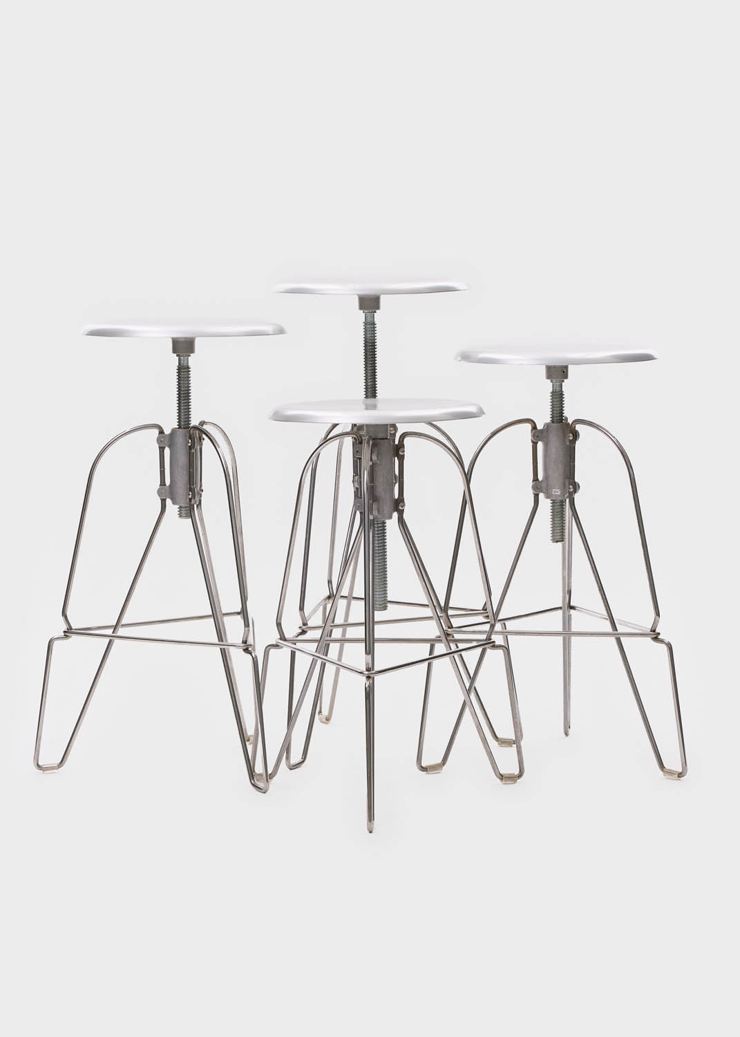 Art Object Design - Jeff Covey Metal Adjustable Stools - Set of Four