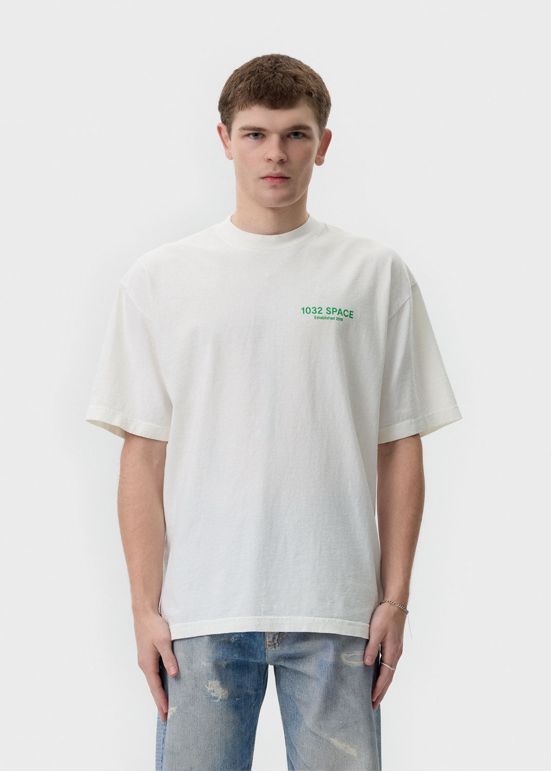 Vintage White Slogan T-Shirt | 1032 SPACE