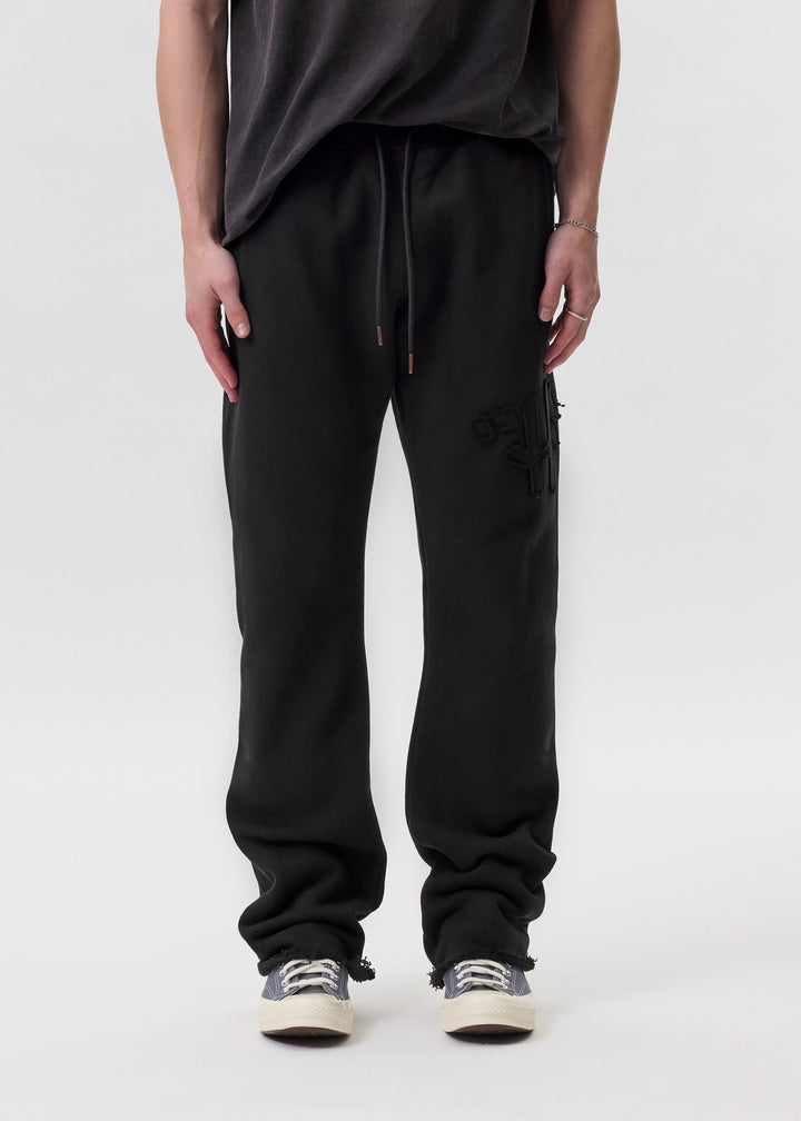 Honor the Gift - Black Script Embroidered Sweatpants | 1032 SPACE