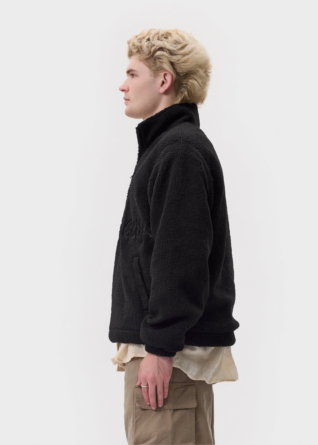Honor the Gift - Black Script Sherpa Pullover | 1032 SPACE