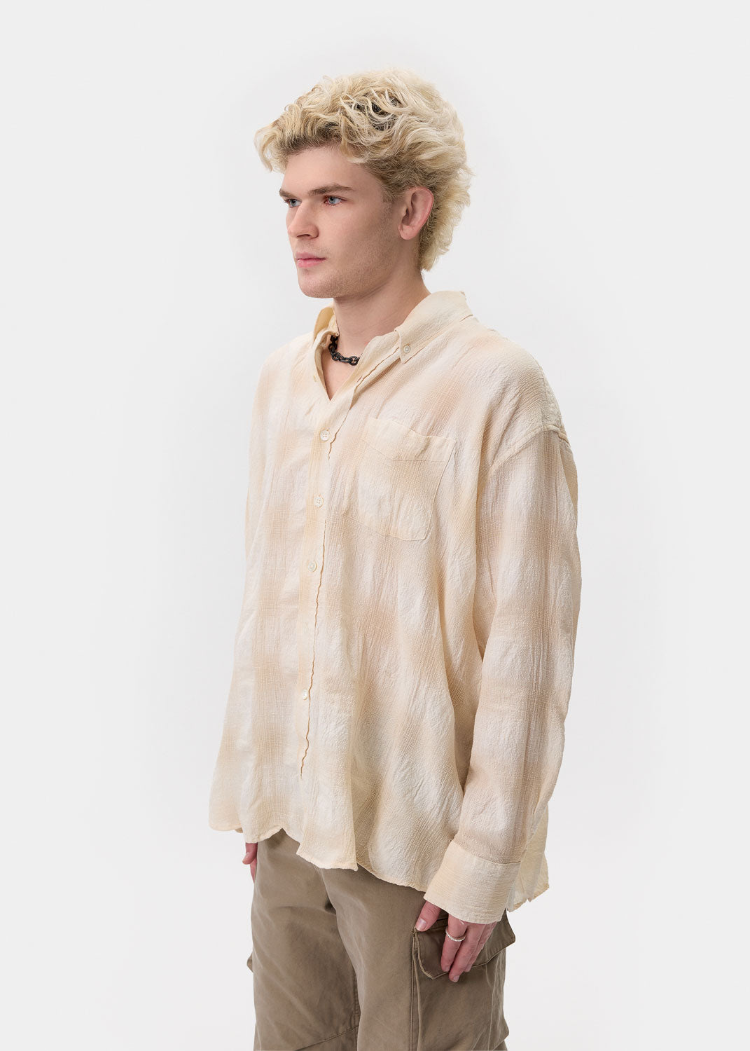 Our Legacy - Naturelle Spectral Check Borrowed BD Shirt | 1032 SPACE