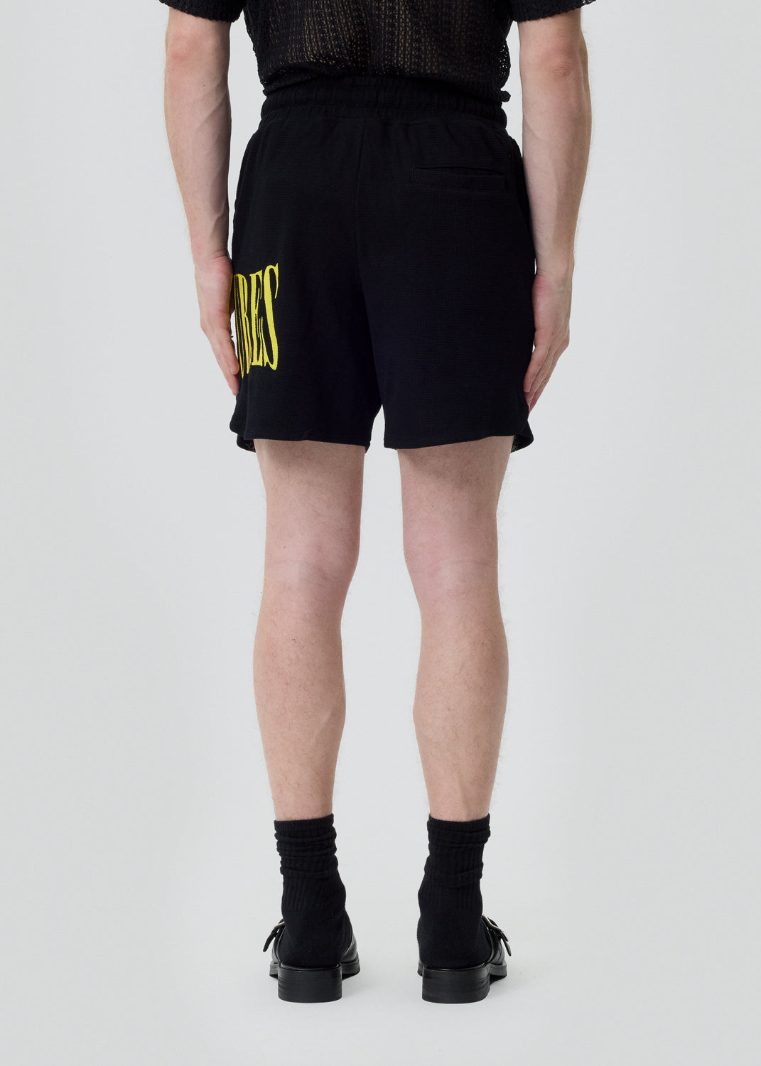 Pleasures - Black Twitch Waffle Knit Shorts | 1032 SPACE