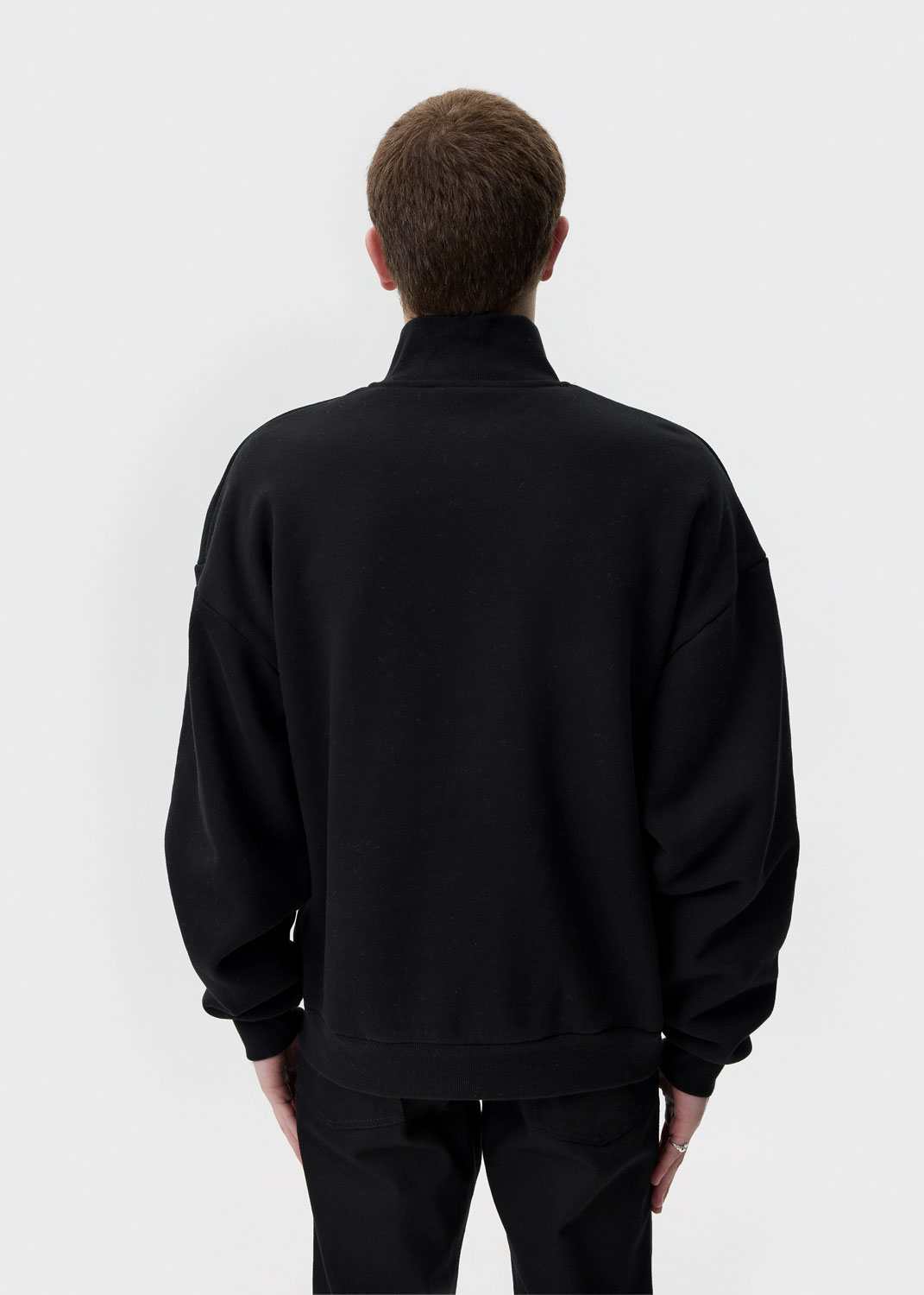 Pleasures - Black Vincent Quarter Zip Sweatshirt | 1032 SPACEPleasures - Black Vincent Quarter Zip Sweatshirt | 1032 SPACE
