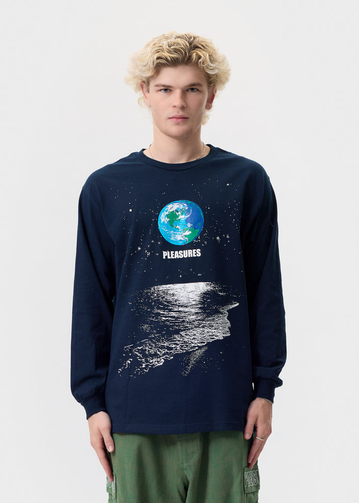 Pleasures - Blue Rent Long Sleeve T-Shirt | 1032 SPACE