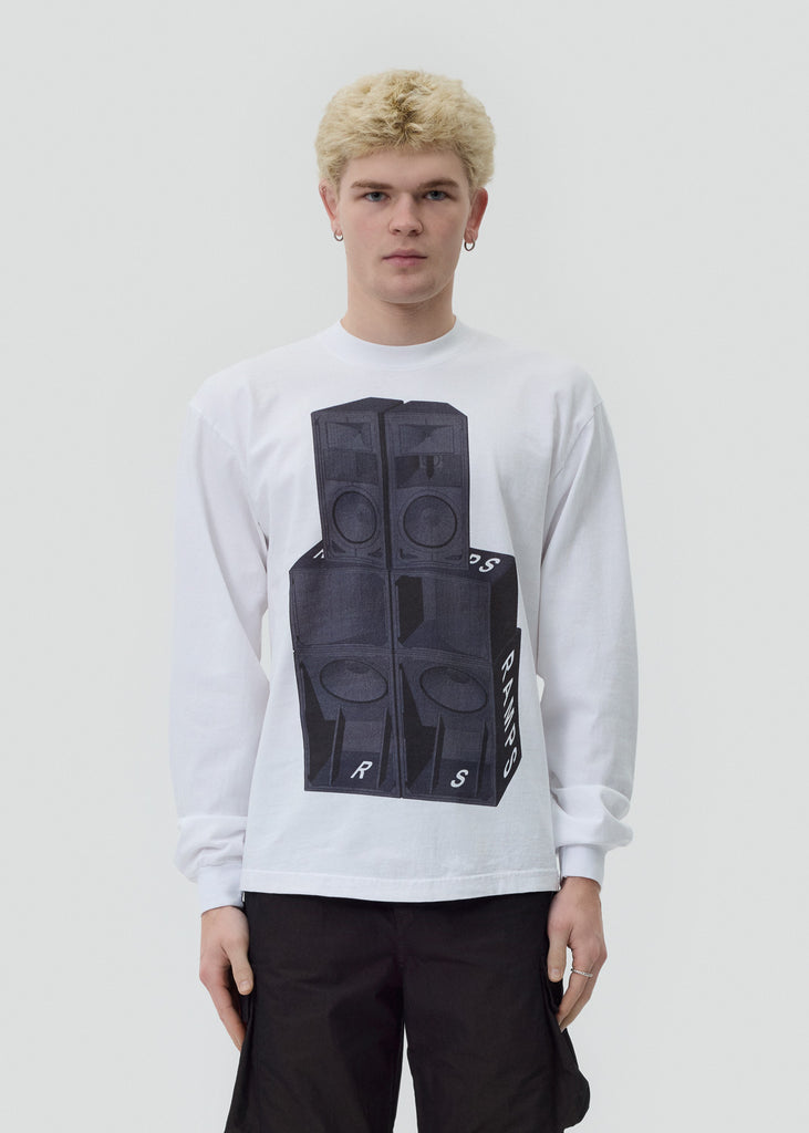   Edit Ramps - White Stack Long Sleeve T-Shirt | 1032 SPACE