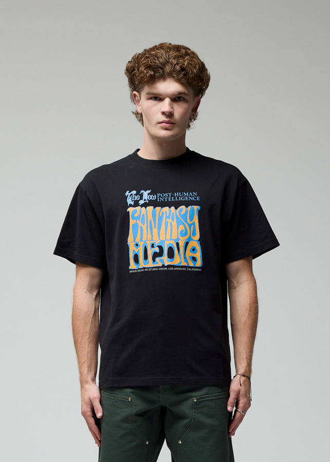 Brain Dead - Black Fantasy Media T-Shirt | 1032 SPACE