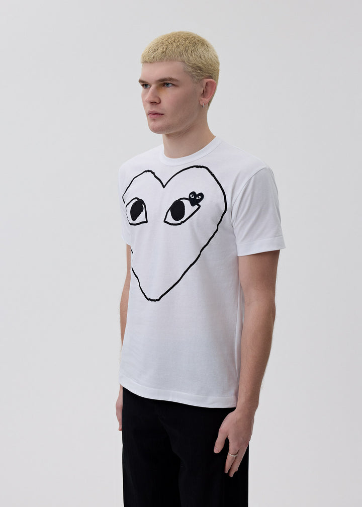 Comme Des Garçons PLAY - White & Black Big Heart T-Shirt | 1032 SPACE