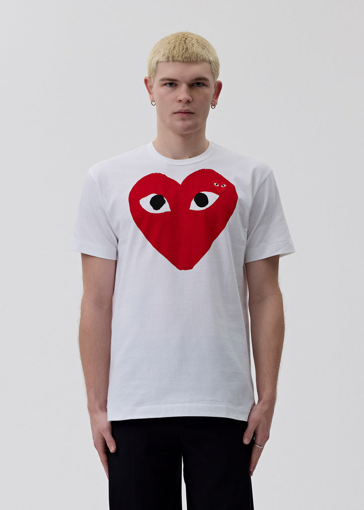 Comme des Garçons PLAY - White Play Heart T-Shirt | 1032 SPACE