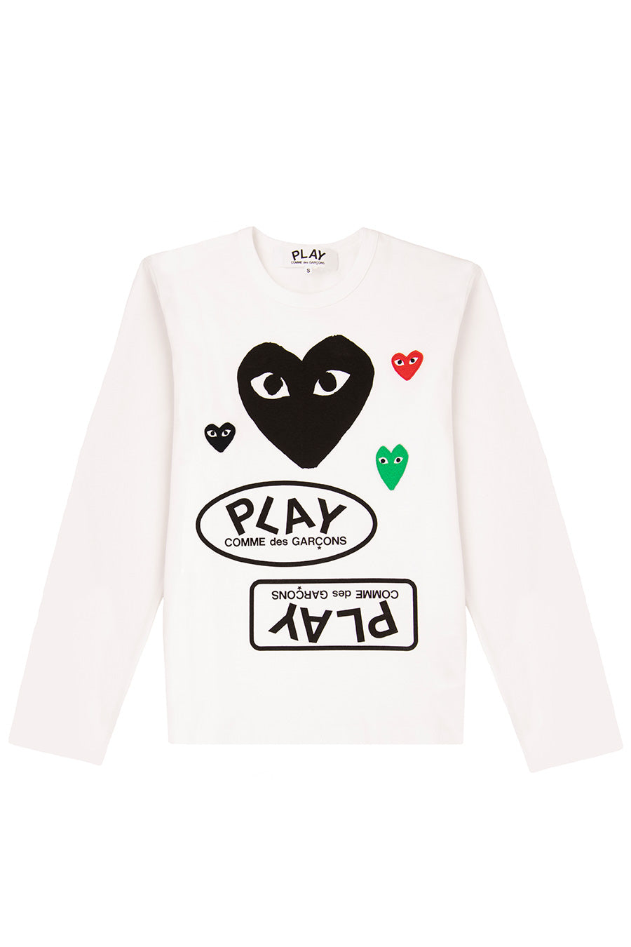 Comme des Garçons PLAY - White All Over Print Long Sleeve T-Shirt | 1032 SPACE