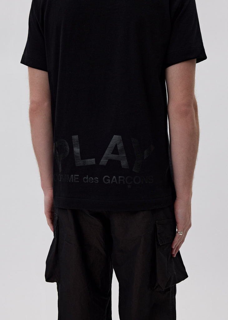 Comme des Garçons - Black Double Heart Contrast T-Shirt | 1032 SPACE