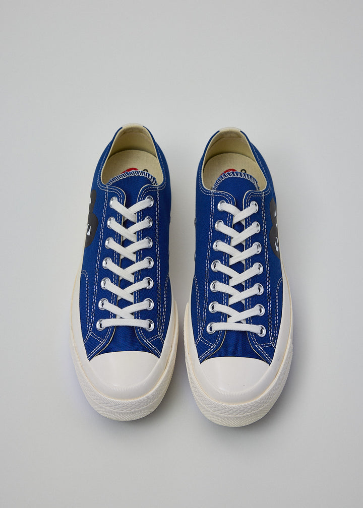 Comme des Garçons PLAY - Blue Converse Edition Half Heart Chuck 70 Low Sneaker | 1032 SPACE