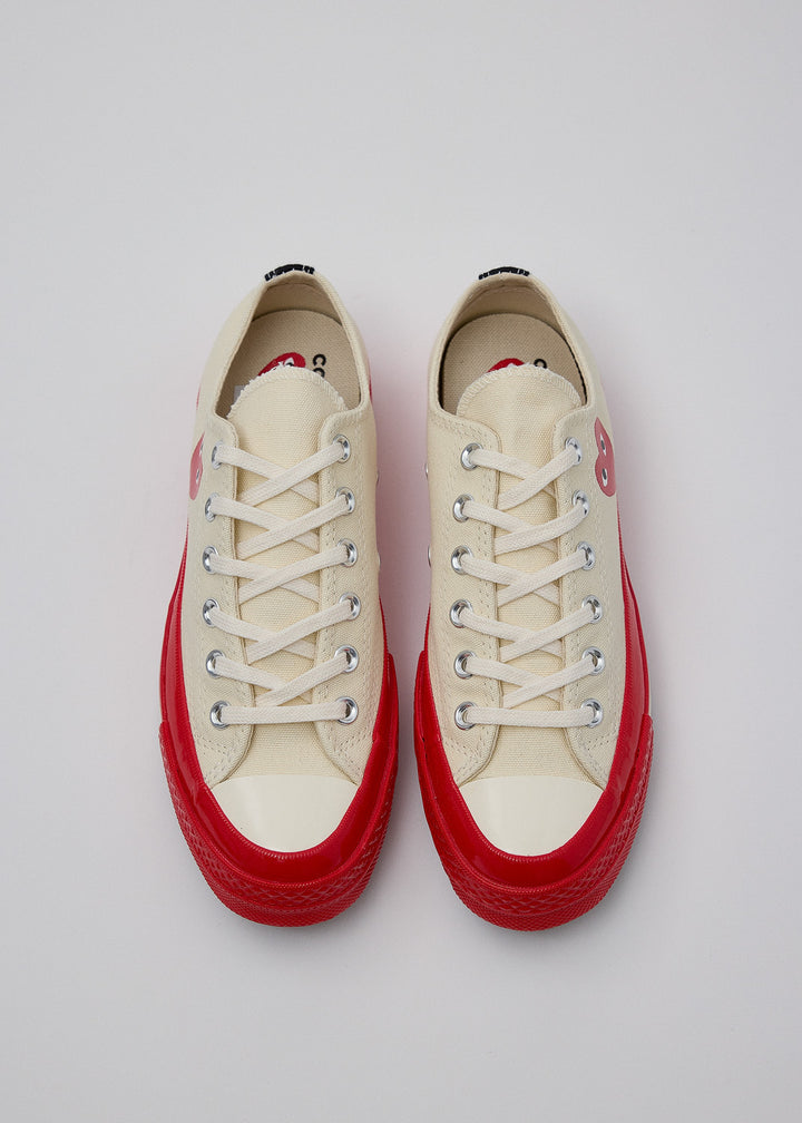 Comme des Garçons PLAY - Off-White Converse Edition Red Sole Chuck 70 Low Sneakers | 1032 SPACE